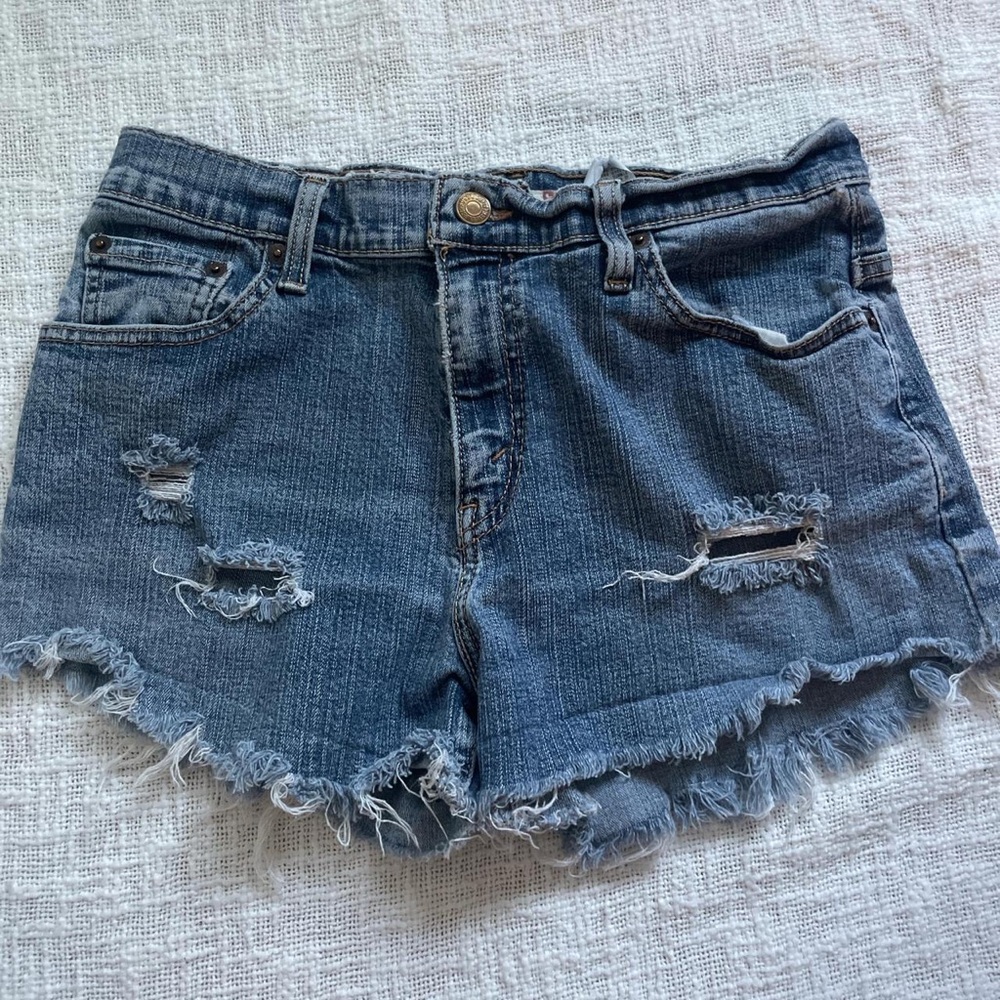 Distressed Denim Women's Blue Shorts